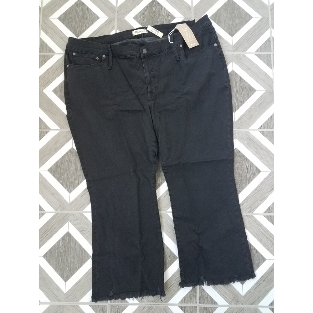 NWT Madewell Black Cali Demi Boot Jeans Size 37